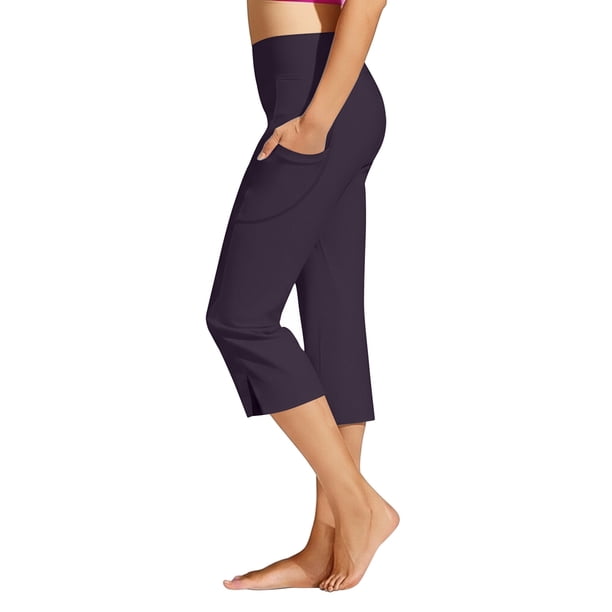 WILLBEST Pantalones Capri de Yoga de Cintura Alta para Mujer, Mallas de Entrenamiento con Bolsillos, Cómodos, Elásticos, Transpirables, para Fitness, Running Y Ropa Deportiva. Chica