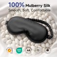 thumbnail image 2 of Máscara para dormir Umisleep 100% pura Mulberry Silk 22 Momme Black, 2 of 8