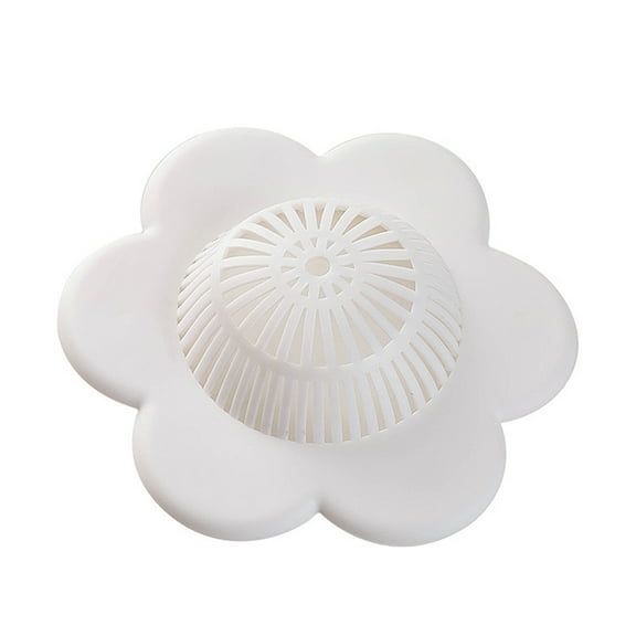 USHOBE 1Set Pink Flower Shaped Silicone Sink Mesh Strainer For Kitchen And Bathroom Drain
