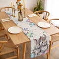 thumbnail image 3 of Bunny Easter Table Runner - 108 Inch Long, Kitchen Dining Table Runner Dresser Scarves, Eucalyptus Leaves Spring Floral Eggs Rustic Farmhouse Decor for Coffee Tables Wedding Party Banquet, 3 of 8