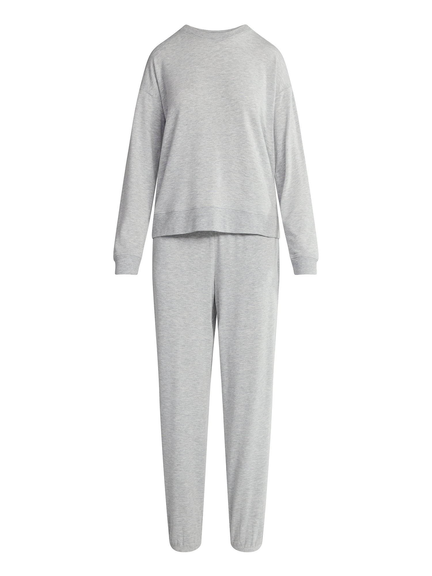Joyspun Women’s Fleece Long Sleeve Top and Joggers Lounge Set, 2-Piece, Sizes XS-3X