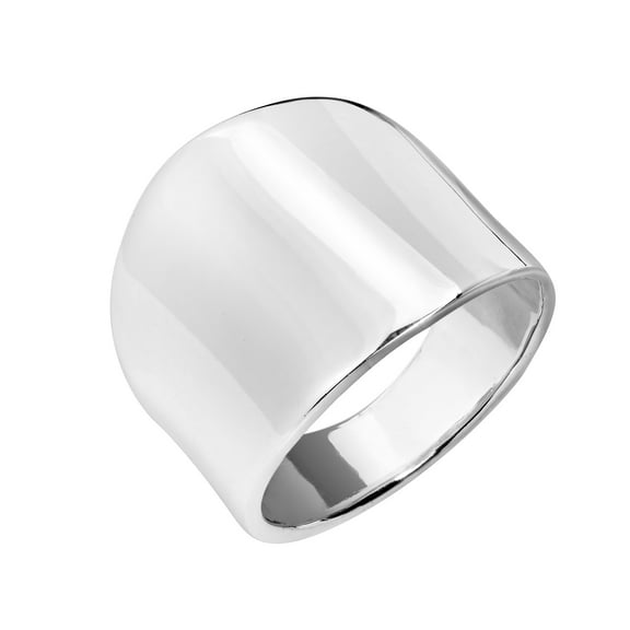 Aeravida Simply Stylish Wide Front Band Solid Sterling Silver Ring | Classic Wedding Rings For Women, Unisex | Casual Comfort Fit Silver Rings for Women | Gift for Women, Unisex - 11