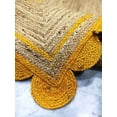 thumbnail image 4 of 4 Ft Square Yellow & Natural Jute Premium Scalloped Jute Rug – Handcrafted Natural Braided Carpet for Living Room, Bedroom, Entryway – Boho Home Decor, 4 of 5