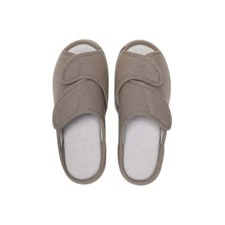 

UKAP Unisex Bedroom Casual Flat House Slippers Mens Indoor Outdoor Comfort Slip On Non-slip Shock Absorption Slides Grey 35-36