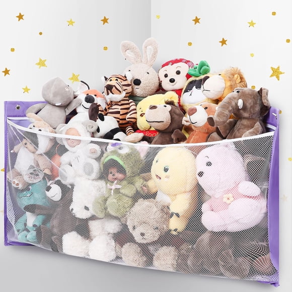 Organizador de Peluches ANROYE Grande Triangular Morado para Niños