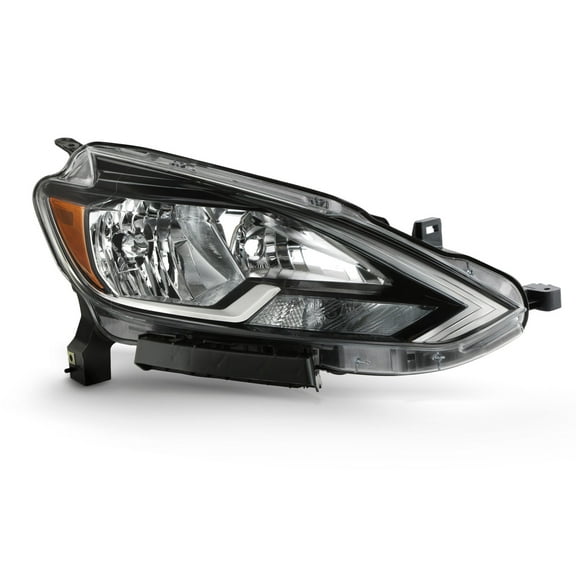 AKKON - Fits 2016 2017 2018 2019 Sentra [Halogen Type] Headlight w/ Chrome bezel Headlamp Passenger Right Side 16 17 18 19