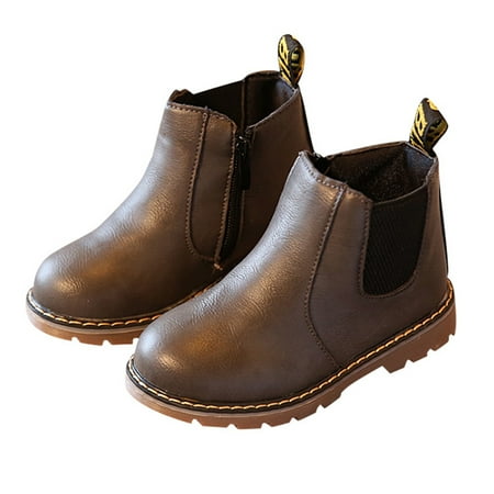 

Fashion Little Girls Boys Soft Sole Solid Color Short Boots