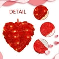 thumbnail image 4 of JeashCHAT Valentine's Day Wreath, 10" Heart Shaped Red Feathers Wreath for Front Door Valentines Door Wreath with String Light for Indoor Outdoor Home Wedding Party Decorations, 4 of 8