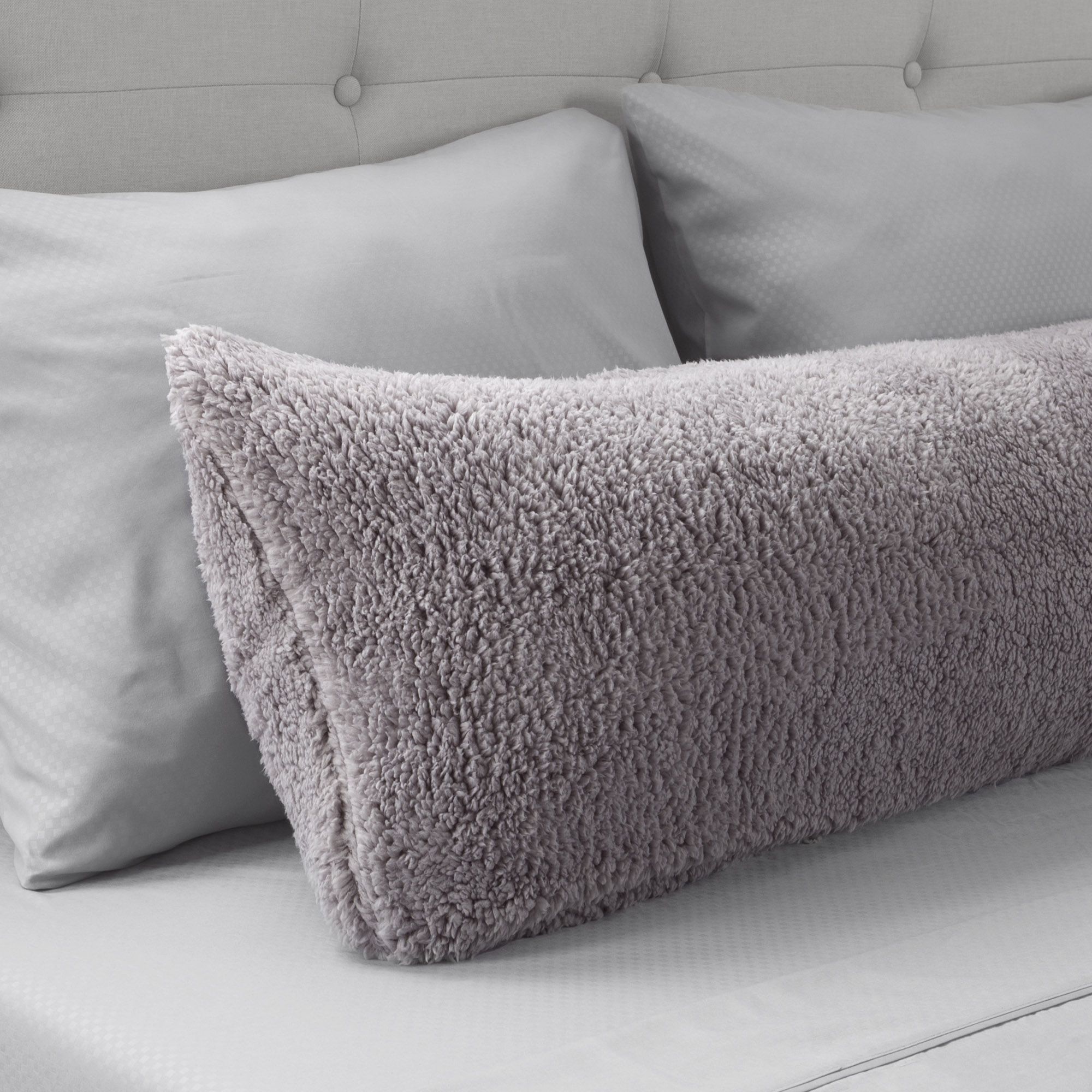 Body Pillow Cover, Soft Micro-Suede or Sherpa Pillowcase with Zipper, Fits Pillows Up To 50 Inches by Somerset Home