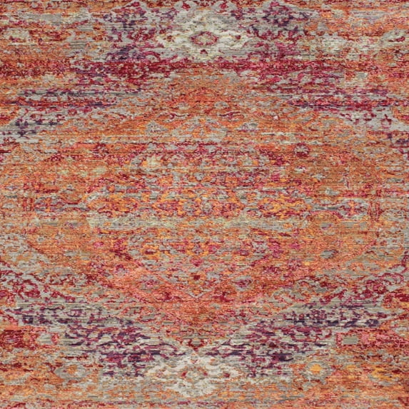Ahgly Company Machine Washable Indoor Square Contemporary Light Copper Gold Area Rugs, 7' Square