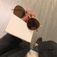 thumbnail image 1 of Gafas de sol polarizadas adelgazantes para mujer, gafas de sol de metal retro de moda para mujer, gafas de sol de cara pequeña marrón, 1 of 5