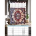 thumbnail image 6 of No Hook Oriental Red Blue Shower Curtain with Snap in Liner Set, Rustic Tribal Patterns Ethnic Bohemian Waterproof Fabric Bathroom Curtains with See Through Top Window, Hotel Style Stall 48 x 72 Inch, 6 of 7
