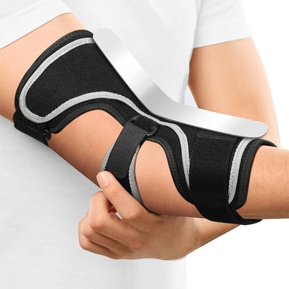 OAO Elbow Brace Support for Cubital Tunnel Syndrome, Elbow Support Splint for Tendonitis, Prevent Elbow Excessive Bending, Arm Extension Protect, Fit Left & Right Men & Women Arm, Medium, Black