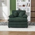 thumbnail image 5 of LITVZ Wide Chaise Lounge Chair Indoor, 56.3" Oversized Chair and Ottoman, Cozy Corduroy Chaise Lounge Chair Indoor Comfy for Living Room, Bedroom, Office, Green, 5 of 10
