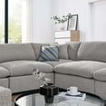 thumbnail image 4 of Modular Sectional Sofa Couch, Light Grey Gray, Fabric, Living Kitchen Cafe Bistro Hospitality Restaurant, Modern Contemporary HB34785, 4 of 5