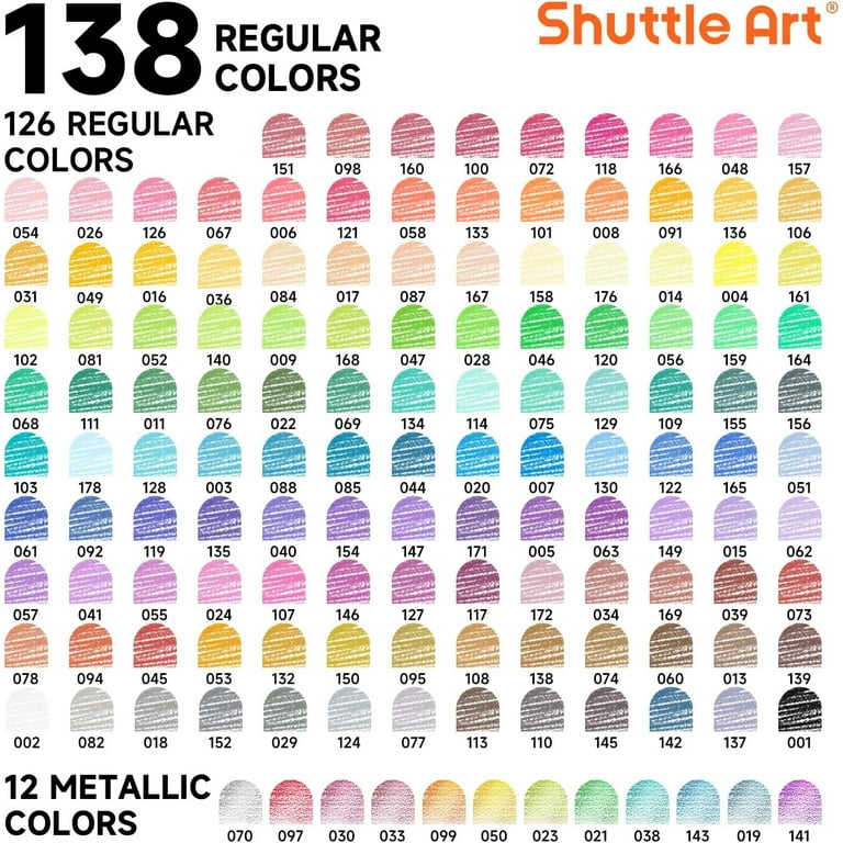 174 Colors Professional Colored Pencils, Shuttle Art Soft Core Coloring Pencils Set with 1 Coloring Book,1 Sketch Pad, 4 Sharpener, 2 Pencil