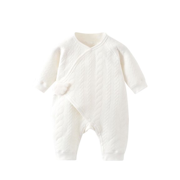 Splozh Baby Boy Outfits Baby Clothes Autumn Winter Spring Warm Baby Jumpsuit Sleep and Play Romper White,1-3 Months
