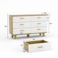 thumbnail image 3 of Modern Dresser for Bedroom, 6 Drawers Dresser with Wood Handles & Legs, 3 of 7