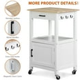 thumbnail image 4 of HomGarden 20" Kitchen Island Cart on Wheels  W/Drawer & Cabinet & Towel Rack White, 4 of 10