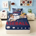 thumbnail image 5 of meiyoeat Eat Sleep Baseball Twin Sheet Setsfor Boys Teens, Sport Baseball Bedding, 3pcs, 1 Flat Sheet, 1 Fitted Sheet and 1 Pillowcase, 5 of 6