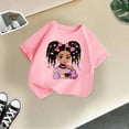 thumbnail image 4 of Curuila Kid Girls Tops Cartoon Print Crew Neck Short Sleeve Tee Summer Casual Loose T Shirt Pink Size 12-14 Years, 4 of 4