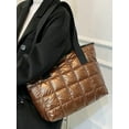 thumbnail image 2 of LHSHID Women Retro Nylon Tote Hanbag Large Quilted Cotton Down Hobo Shoulder Bag Purse, 2 of 3