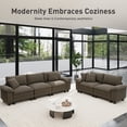 thumbnail image 3 of Sophia&William Sectional Sofa Sets, Oversized Cloud Couch Sofa Set 5-Seater Chenille Modular Sofa with 5 Pilliows & Deep Seat for Living Room, Ash Gray, 3 of 11