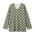 thumbnail image 7 of CHGBMOK Women's Plus Size Polka Dot Tops Long Sleeve V Neck T-shirts Basic Dressy Casual Blouses, 7 of 7