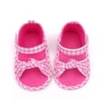 thumbnail image 4 of Shoes For Babies Baby'S New Summer Toddler Shoes Wear Non-Slip Breathable Sweatproof Plaid Bow Soft Soled Cloth Shoes Shoes Baby Toddler Girls Boys, 4 of 9