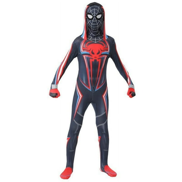 Moonsky Black Spider Man Costume for Boys Adult Halloween Fancy Dress Party Spiderhero Man Cosplay Costumes For 5-18Y#Black 100