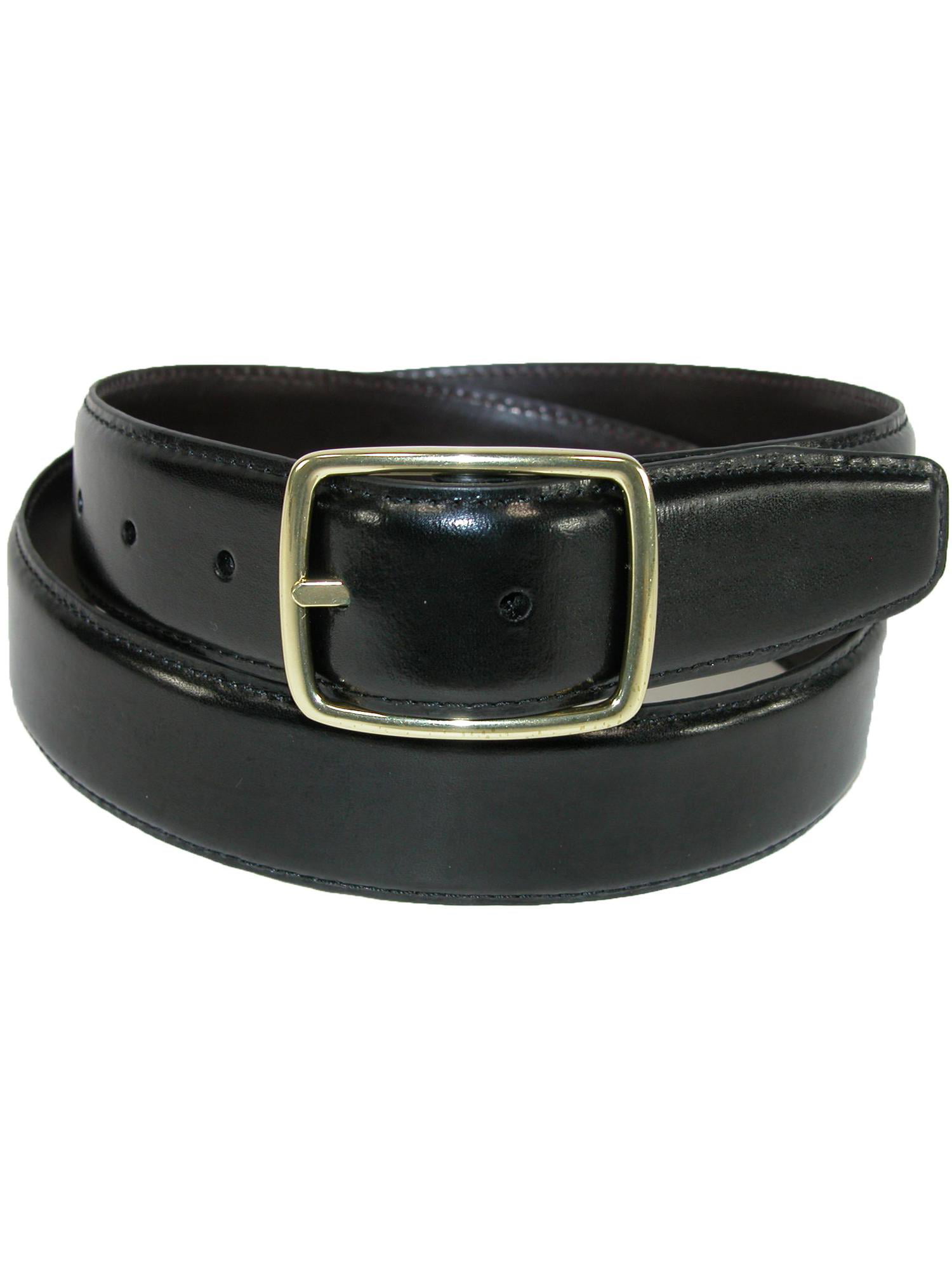 #8212-1.25" WIDE BLACK LEATHER DRESS BELT FOR MEN SIZES TO FIT MOST & ON SALE 
