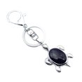 thumbnail image 2 of Bolsa Cadena de Piedras Animal Colgante Tortuga Llavero Llavero - Jaspe rojo, tal se describe Blue Yinane llavero de tortuga para hombres, 2 of 4
