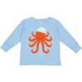thumbnail image 3 of Inktastic Orange Octopus Cute Sea Creature Nautical Boys or Girls Long Sleeve Toddler T-Shirt, 3 of 5