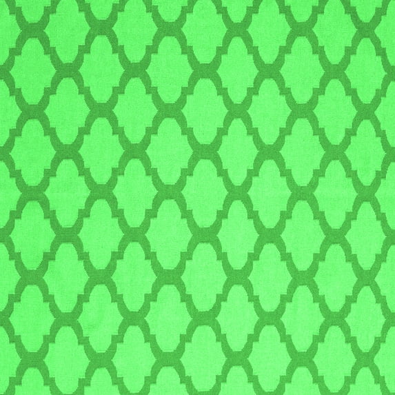 Ahgly Company Indoor Square Trellis Green Modern Area Rugs, 8' Square