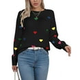 thumbnail image 2 of Valentine Sweaters for Women Trendy Colorful Heart Sweaters Lightweight Crewneck Sweater Shermie, 2 of 6