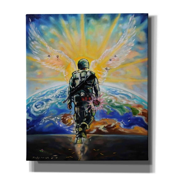 Epic Graffiti 'Love Grenade' by Jan Kasparec, Canvas Wall Art, 20"x24"