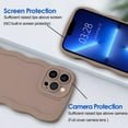 thumbnail image 2 of Case for iPhone 13 Pro Max Case Wave, Curly Frame Design for Women Girls, Cute Wavy Solid Color Aesthetic Phone Case Soft Flexible TPU Shockproof Full-Body Protective Case Cover 6.7" - Brown, 2 of 12