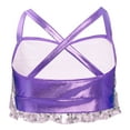 thumbnail image 3 of YUUMIN Girls Sequins Hip Hop Jazz Dance Tops Metallic Tiered Ruffles Crop Bra Vest Ballroom Dancing Clothes Light Purple 14, 3 of 6