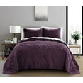 thumbnail image 5 of Quilt Set Twin Size Purple - Oversized Bedspread - Extra Soft Microfiber Coverlet for All Season - Includes 1 Quilt and 1 Sham, Ocean Star Pattern, 5 of 5