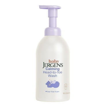 Baby Jergens Calming Head-to-Toe Foaming Wash, Tear-free Baby Shampoo and Body Wash, 18 fl oz