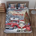 thumbnail image 2 of Santa is Coming American Shorthair Merry Christmas Xmas Noel Truck Tree Quilt Bedding Set Cat Lover Kitten Owner Gifts 1 Blanket Bed Cover 2 Pillowcases - 02023, 2 of 5