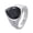 Black, variant on Men's Pear Teardrop Gemstone Signet Ring Stainless Steel Vintage Gothic Cracked Tortoise Antique Biker Statement Band