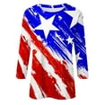 thumbnail image 4 of WEANT Womens Summer Plus Size Tops July 4th Casual Independence Day Crew Neck 3/4 Sleeve Ladies Blouses Trendy T Shirts Boho American Flag Outfits for Women Royal Blue L, 4 of 5