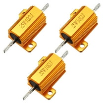 Unique Bargains 25W 10 Ohm 5% Aluminum Housing Resistor Screw Chassis Mounted Aluminum Case Wirewound Resistor Load Resistors Gold Tone 3Pcs