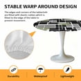 thumbnail image 2 of Elastic Fitted Round Tablecloth, Sage Green Black Geometric Waterproof Stretch Table Cover for 55"-60" Tables, Modern Abstract Art Block Washable Outdoor Tablecloths for Patio, Picnic, Camping, 2 of 9