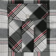 thumbnail image 6 of Coevals Club Mens Pearl Snap Plaid Western Cowboy Button Up Short Sleeve Shirts White Black Red 18 4X-Large, 6 of 7