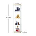 thumbnail image 3 of 64.5" 4-Shelf Case Glass Curio Cabinet Natural Wood, Display Cabinet with Glass Door, 4Unites, Floor Standing Collection Display Case for Living Room Bedroom Home Office, 3 of 9