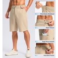 thumbnail image 3 of Pantalones cortos G Gradual para hombre, casuales, ligeros, de secado rápido, color caqui, 3 of 6