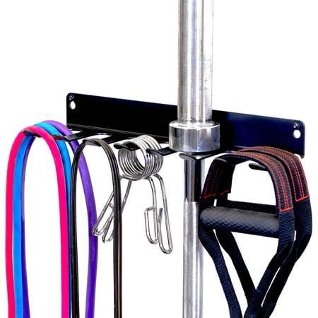 StoreYourBoard Home Gym Equipment Storage Rack, Fitness Accessories Workout Bands Jump Ropes Yoga Foam Roller Belts ,Wall Mount Hanging Organizer, Solid Metal Exercise Gear Hooks