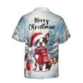 thumbnail image 2 of Merry Christmas Boston Terrier Enjoys Woofmas Winter Xmas Holiday Hawaiian Shirt Breathable Summer Unisex Merch Gentleman Dog Lover Gifts - 02022, 2 of 6